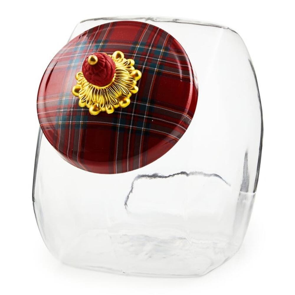 NEW Mackenzie-Childs Cookie Jar with Red Tartan Lid